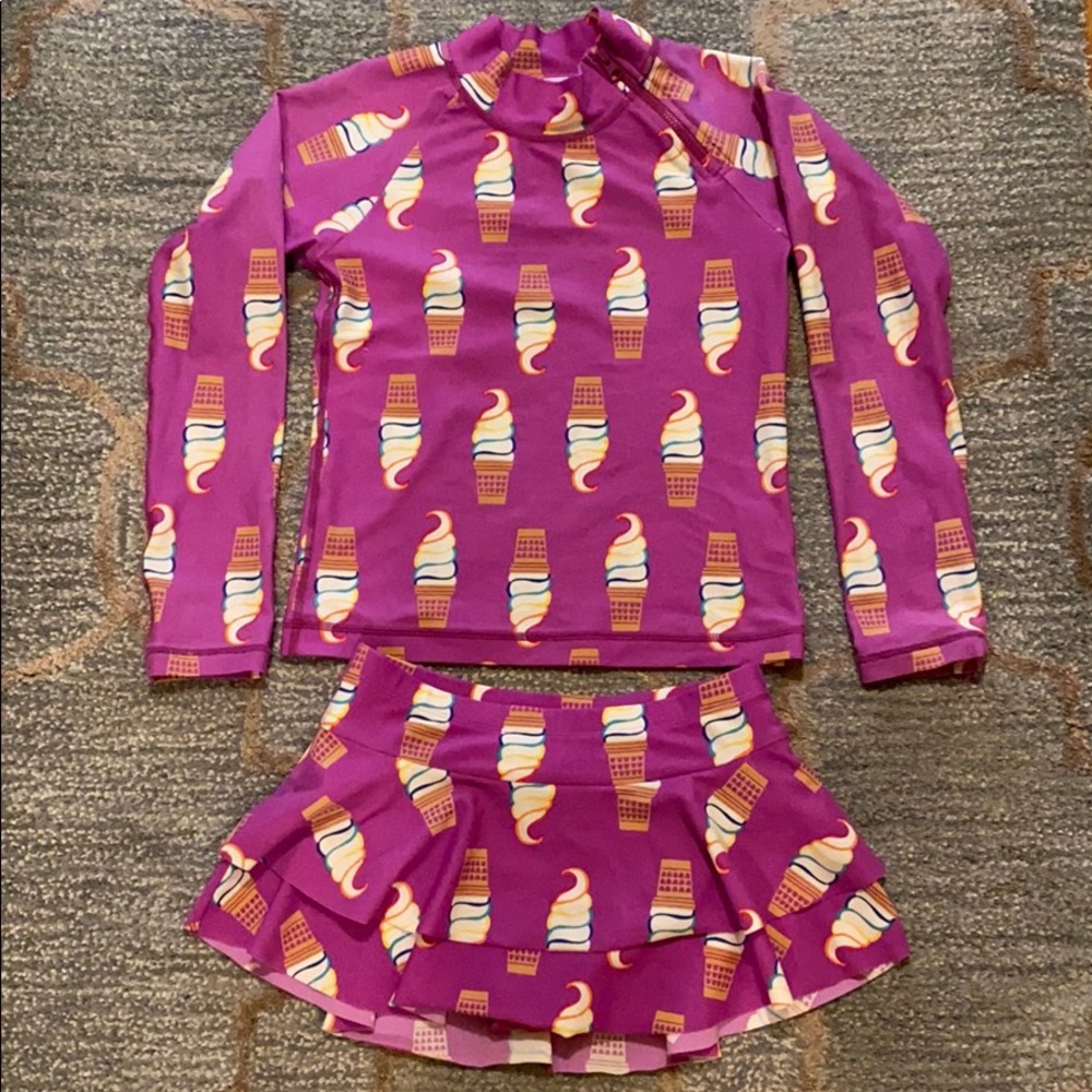Hanna Andersson rash guard & swim skirt set